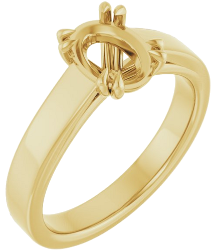 Sužadėtuvių Žiedas „Solitaire“ 585 Geltonojo Aukso Oval 8mm x 6mm (1)