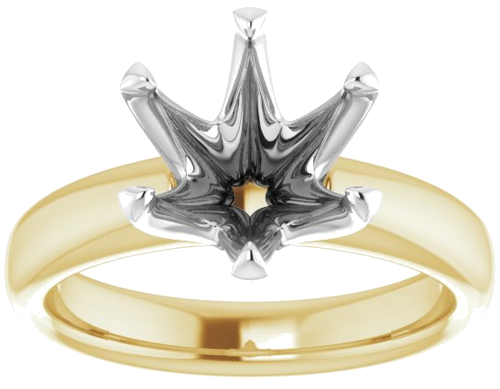 14K Yellow White 9.4 mm Round Engagement Ring Mounting (3)