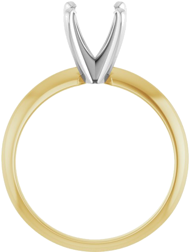 14K Yellow White 7.3-7.7 mm Round 4-Prong Light Solitaire Ring Mounting (2)