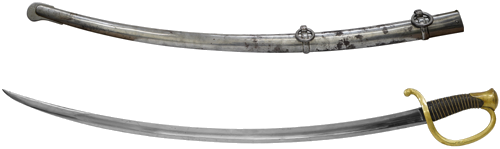 1829 m. modelio prancūzų pėstininkų ir sunkiosios žirgų artilerijos kovinis kardas (1)