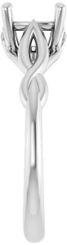 14K White  8x6 mm Oval Solitaire Engagement Ring Mounting (4)