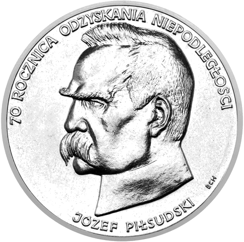 50 000 zlotu Jozefs Pilsudskis 1988 Polija sudraba monēta (1)