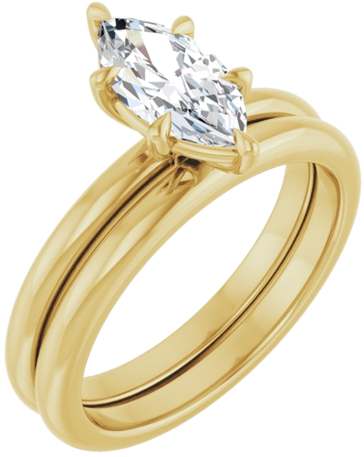 14K Yellow 10x5 mm Marquise Solitaire Engagement Ring Mounting (4)
