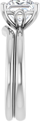 14K X1 White 7 mm Square Solitaire Engagement Ring Mounting (9)