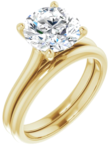 Sužadėtuvių Žiedas „Solitaire“ 585 Geltonojo Aukso Round 8.8mm (6)