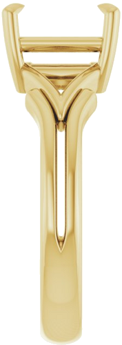 14K Yellow 7 mm Square Solitaire Engagement Ring Mounting (4)