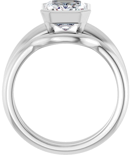 14K White 9x7 mm Emerald Engagement Ring Mounting (7)