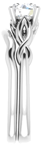 14K White  6 mm Round Solitaire Engagement Ring Mounting (9)