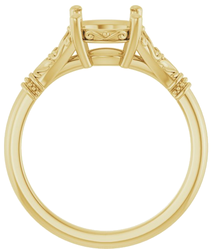 14K Yellow 8 mm Round Solitaire Engagement Ring Mounting (2)
