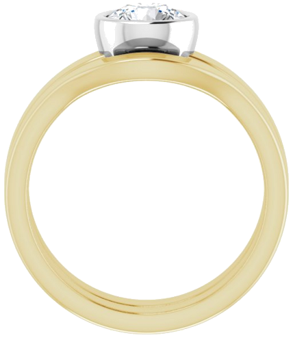 Sužadėtuvių Žiedas „Solitaire“ 585 Baltojo Ir Geltonojo Aukso Round 6mm (7)