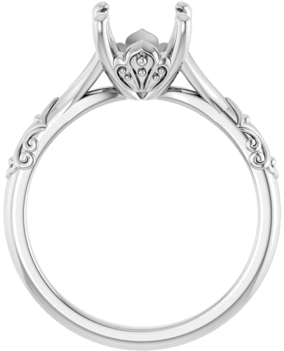 Sterling Silver 8 mm Round Solitaire Engagement Ring Mounting (2)