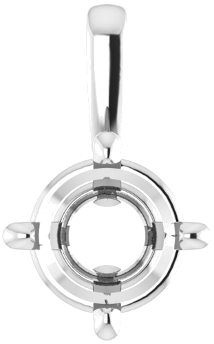 Pakabukas „Solitaire“ 585 Baltojo Aukso Round 6mm (1)