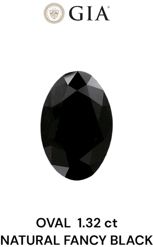 1.32 carat Fancy Black-VVS2 Natūralus Oval Deimantas (1)