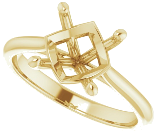 14K Yellow 9 mm Round Solitaire Engagement Ring Mounting (5)