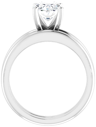 14K White  9x7 mm Oval Solitaire Engagement Ring Mounting (7)