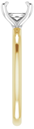 14K Yellow White 7 mm Round Engagement Ring Mounting (4)