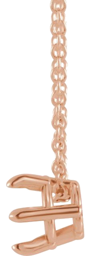 14K Rose 5 mm Round Solitaire 16-18  Necklace Mounting (2)