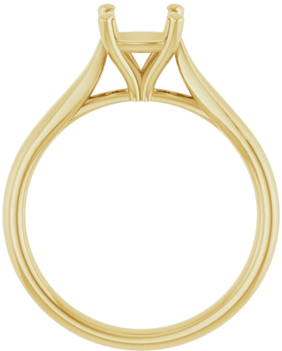 14K Yellow 6 mm Cushion Engagement Ring Mounting (2)