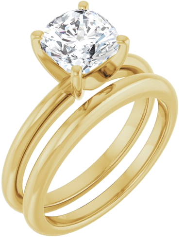 14K Yellow  7 mm Cushion Solitaire Engagement Ring Mounting (6)