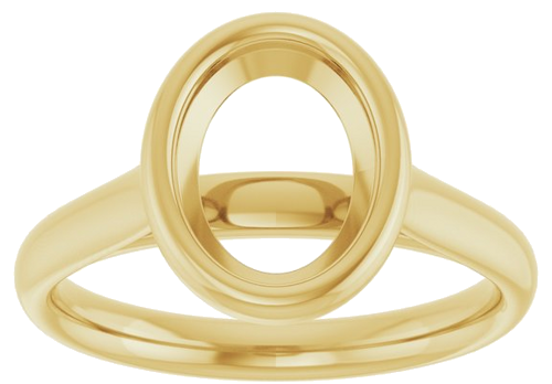 Sužadėtuvių Žiedas „Bezel-Set Solitaire“ 750 Geltonojo Aukso Oval 9mm x 7mm (3)