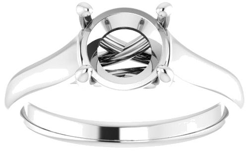 14K White 7.4 mm Round Solitaire Engagement Ring Mounting (3)