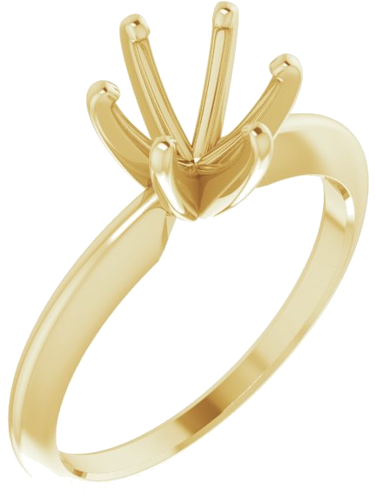 Sužadėtuvių Žiedas „Solitaire“ 585 Geltonojo Aukso Round 6.6mm x 7.2mm (1)