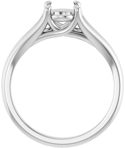 14K White 8x6 mm Oval Solitaire Engagement Ring Mounting (2)