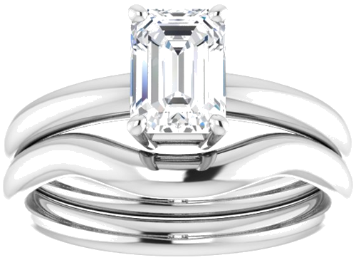 14K White 7x5 mm Emerald Engagement Ring Mounting (4)