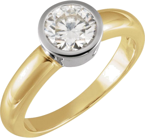 Sužadėtuvių Žiedas „Bezel-Set Solitaire“ 14k yellow/white gold Round 4.1mm (3)