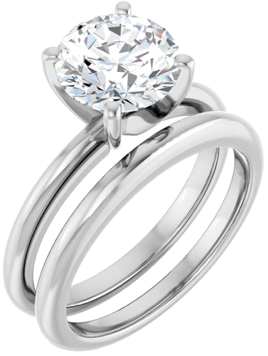 Sterling Silver  8.2 mm Round Solitaire Engagement Ring Mounting (6)