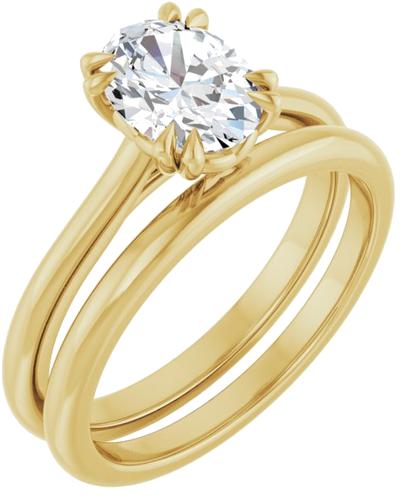 14K Yellow 8x6 mm Oval Solitaire Engagement Ring Mounting (6)