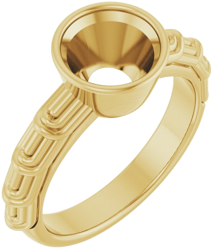 14K Yellow 8 mm Round Solitaire Engagement Ring Mounting (1)