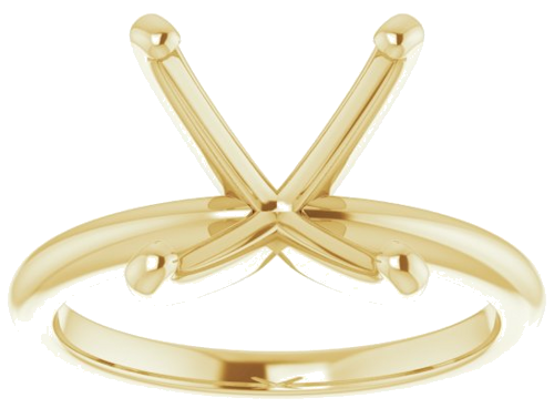14K Yellow  10x10 mm Cushion Solitaire Engagement Ring Mounting (3)
