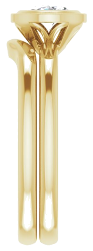 Sužadėtuvių Žiedas „Bezel-Set Solitaire“ 585 Geltonojo Aukso Oval 7mm x 5mm (9)