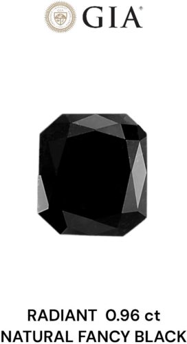 0.96 carat Fancy Black-VVS2 Natūralus Radiant Deimantas (1)