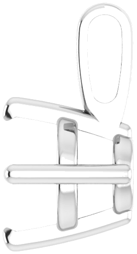 Pakabukas „Solitaire“ 585 Baltojo Aukso Round 6mm (3)