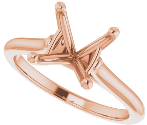 Sužadėtuvių Žiedas „Solitaire“ 585 Rožinis Aukso Round 9mm (5)