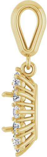 Pakabukas „Halo-Style“ 585 Geltonojo Aukso Oval 7mm x 5mm (3)