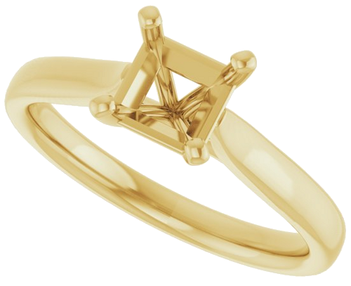 14K Yellow 5 mm Square Engagement Ring Mounting (5)