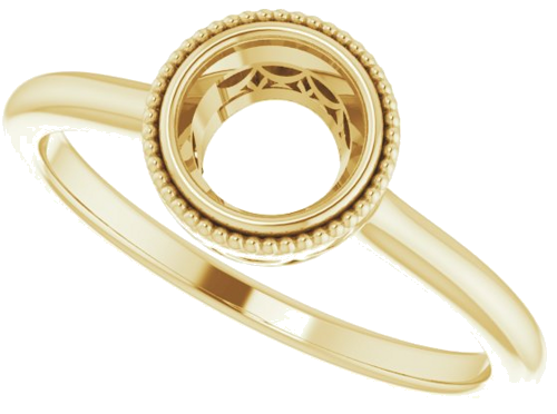 Sužadėtuvių Žiedas „Bezel-Set Solitaire“ 585 Geltonojo Aukso Round 5.8mm (5)