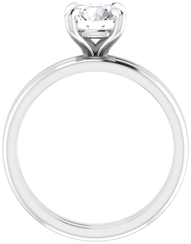 14K White  7 mm Round Solitaire Engagement Ring Mounting (7)