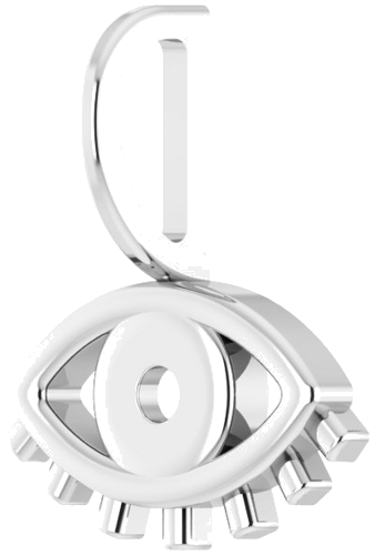 Pakabukas „Accented Evil Eye Charm“ 585 Baltojo Aukso Round 1.7mm (2)