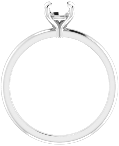 14K White  5.5 mm Round Solitaire Engagement Ring Mounting (2)