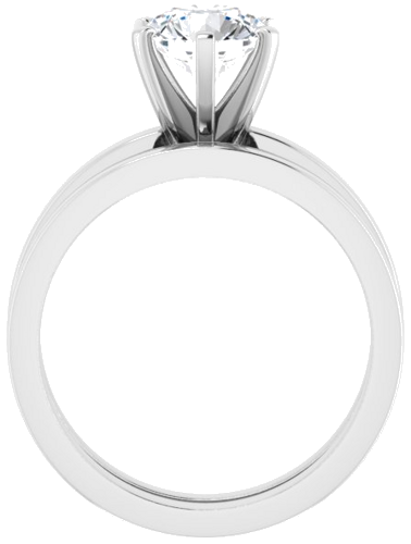 14K White 7 mm Round Solitaire Engagement Ring Mounting (7)