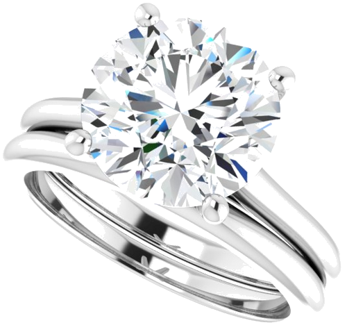 Sužadėtuvių Žiedas „Solitaire“ 585 Baltojo Aukso Round 10mm (10)