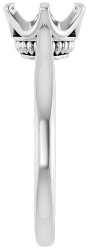 14K White 8 mm Round Engagement Ring Mounting (4)