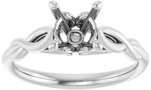 14K White  7 mm Round Solitaire Engagement Ring Mounting (3)