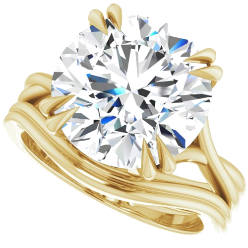 14K Yellow 12 mm Round Solitaire Engagement Ring Mounting (10)