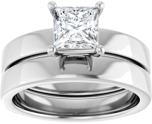 Sužadėtuvių Žiedas „Solitaire“ 950 Platinos Square 5.5mm (8)