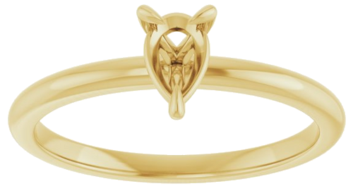 14K Yellow  6x4 mm Pear Solitaire Engagement Ring Mounting (3)